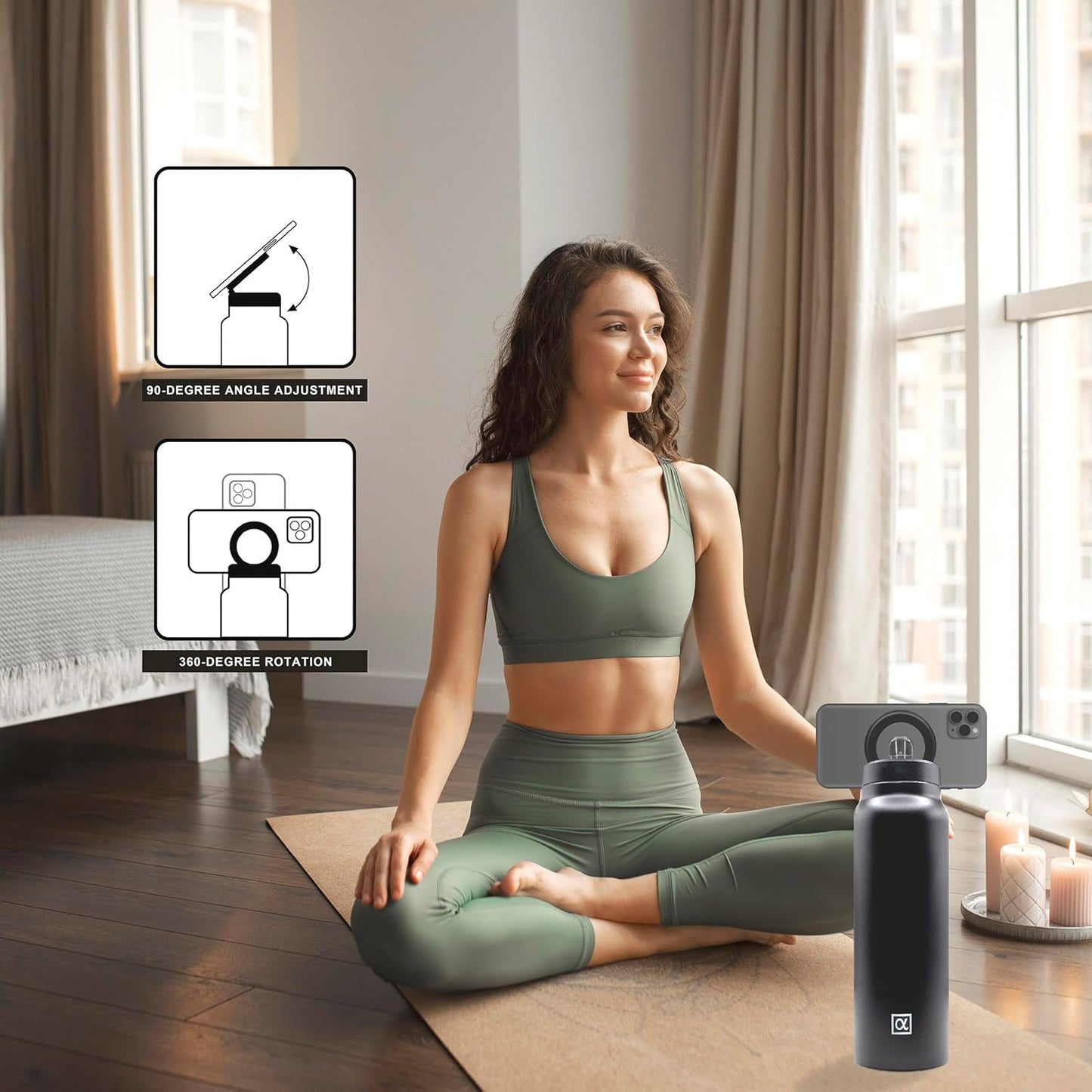 Termo aislado para frio con Soporte 360° para tu celular