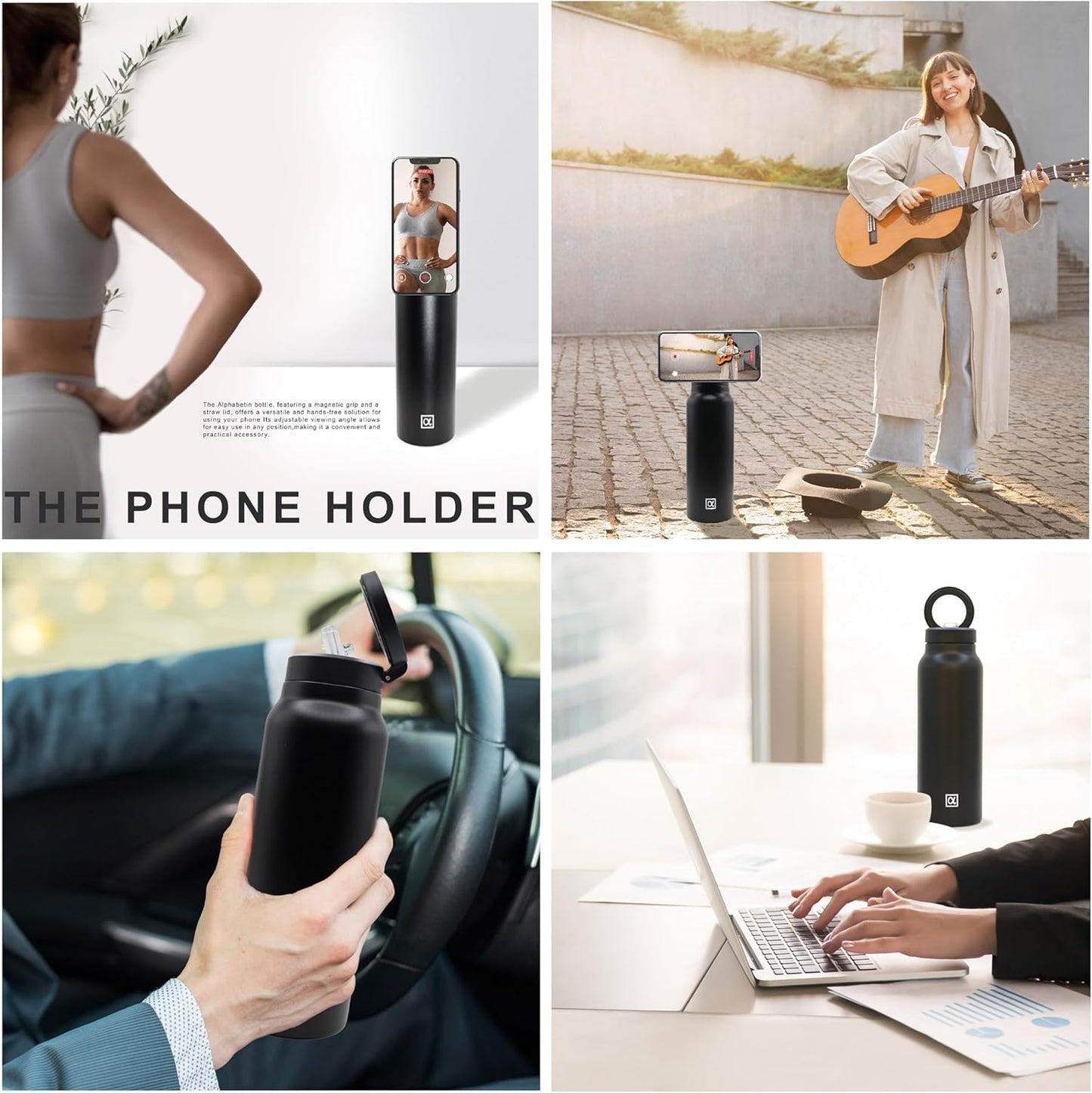 Termo aislado para frio con Soporte 360° para tu celular